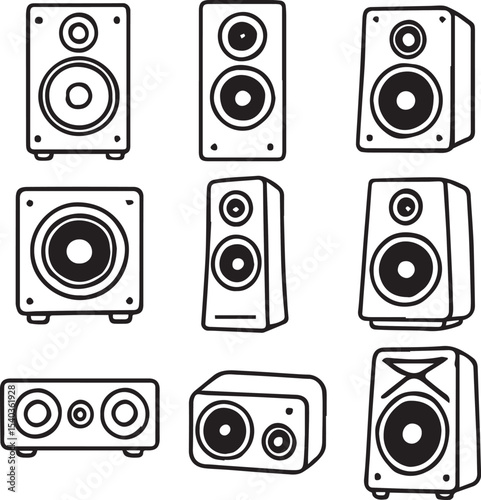set of vector audio speakers