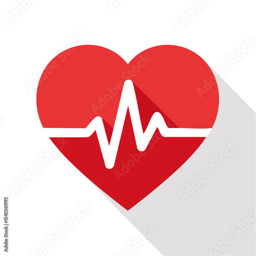 Heart with pulse wave illustration graphic resources for medical concepts and healthcare designs icon symbol flat