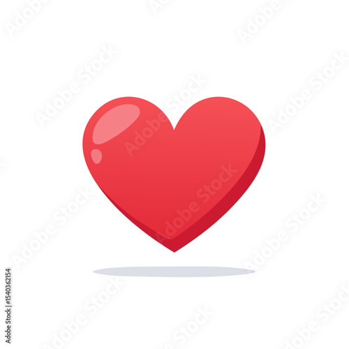 Red heart illustration on black background symbol of love passion romantic feelings and Valentines Day concept design