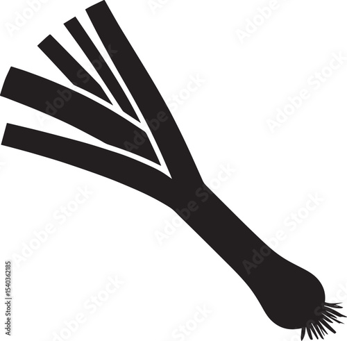 Leek Black Vector Design – Organic Garden Plant Illustration