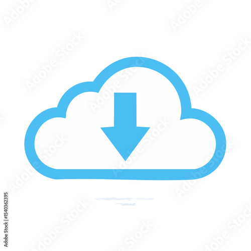 Download from cloud symbol isolated concept for server data communication and online file sharing technology graphic sign