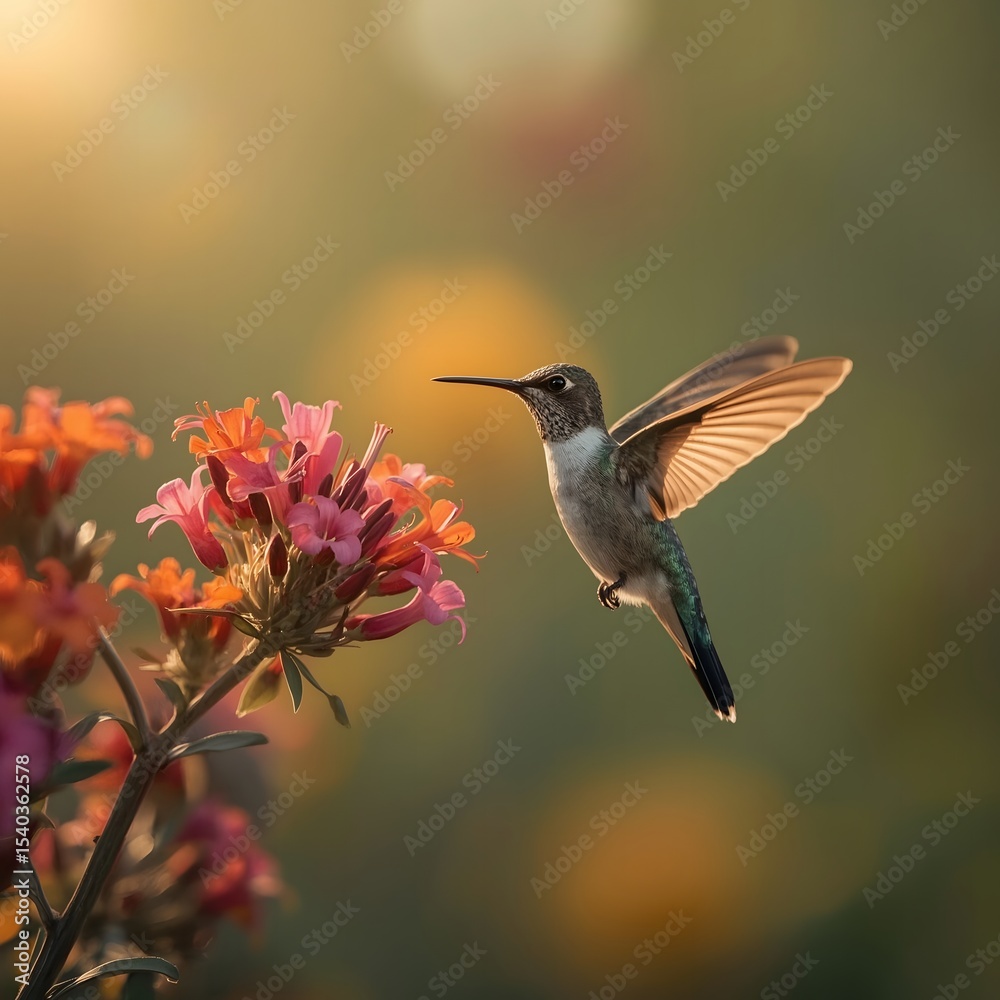 Naklejka premium hummingbird in flight
