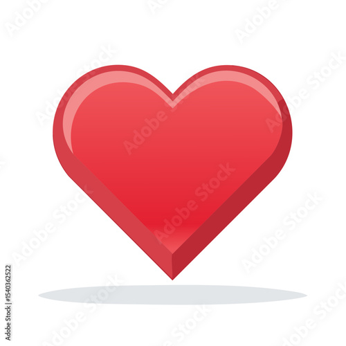Bright Red Heart with Highlight on Black Background, Symbol of Love and Valentine's Day