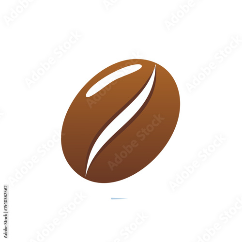 Illustration of Single Coffee Bean on Black Background for Cafe or Packaging