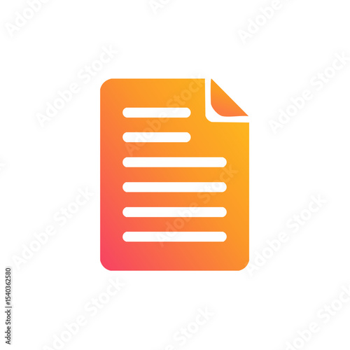 Document icon with curled page corner shows file format and represents papers or reports