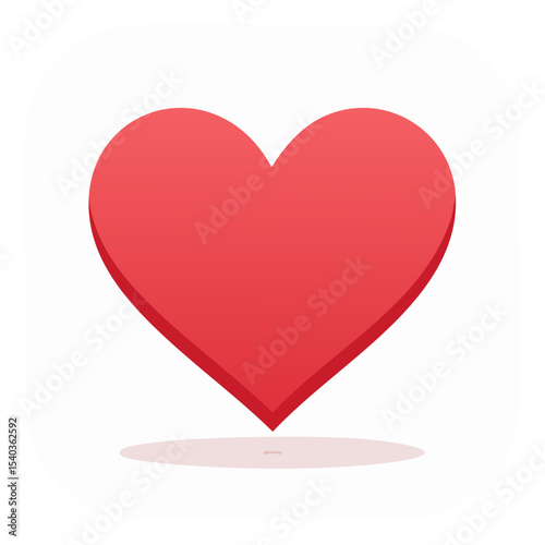 App icon with a red heart symbol. Symbol for love, romance, valentine's day. App icon, mobile icon, heart icon, rounded edges, ui, ux, flat design.