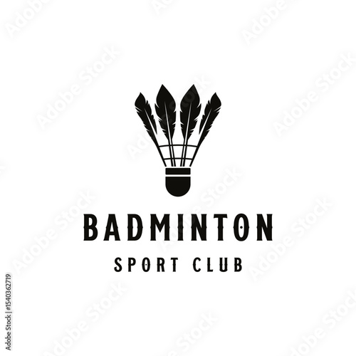 badminton shuttlecock and racket logo template design. Logo for business, club, sports, tournament.