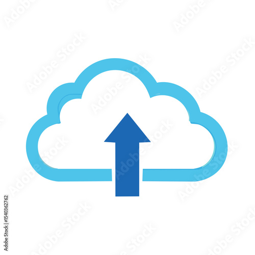 Cloud Computing Upload Vector Icon Illustrating Data Transfer to Secure Online Storage