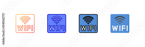 Wifi icon set multiple style collection