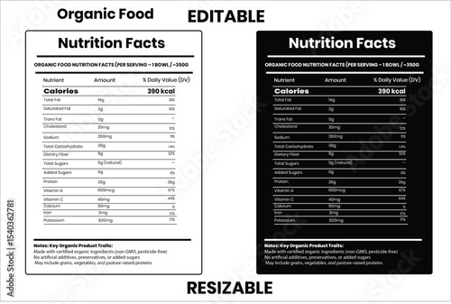 Organic food nutrition facts, nutrition facts, nutrition, nutrition label, calories in food, nutrition info, supplement facts, 