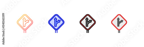 Traffic Sign icon set multiple style collection