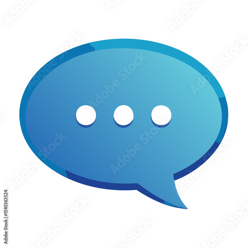 Blue speech bubble with three dots suggesting message pending or typing indicator
