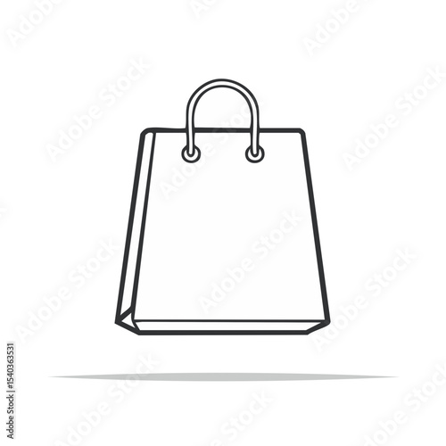 Illustration of a simple shopping bag isolated on a black background for retail and e commerce minimalist design and promotion material