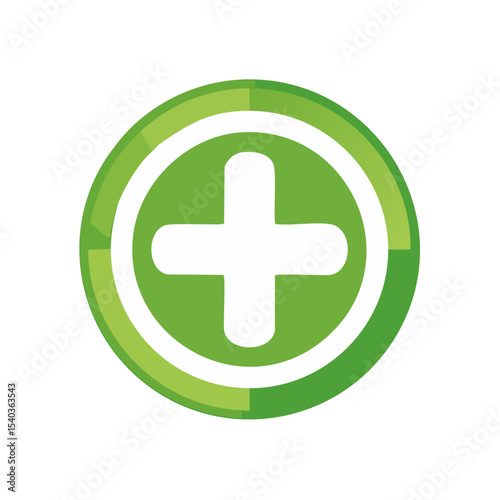 Positive Green Addition Symbol Inside Circle Shape on Black Background