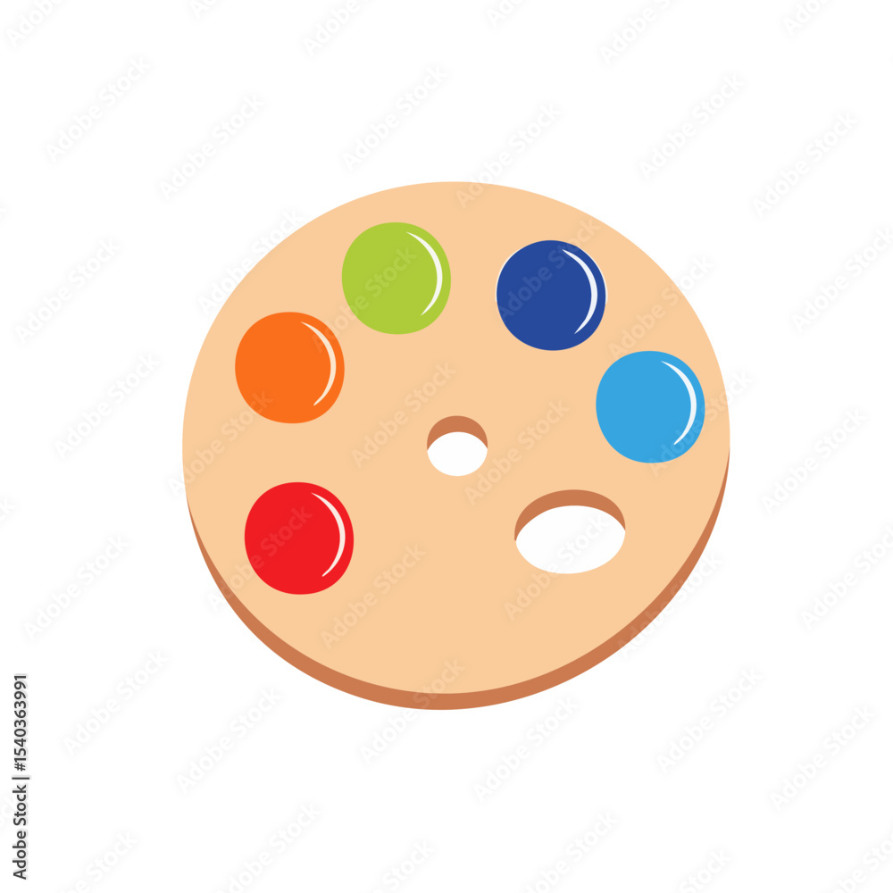 Fototapeta premium Artist's palette with vibrant colors Artistic tool for painting Creative arts Color wheel for painters Round paint palette for design projects