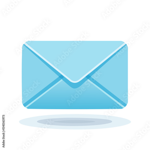 Light Blue Envelope Depicts Sending Messages Electronically or Via Postal Service Communication