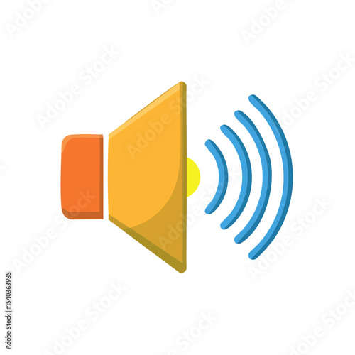 Speaker Icon Emitting Sound Waves Loud Audio Broadcast Concept Symbol Illustration