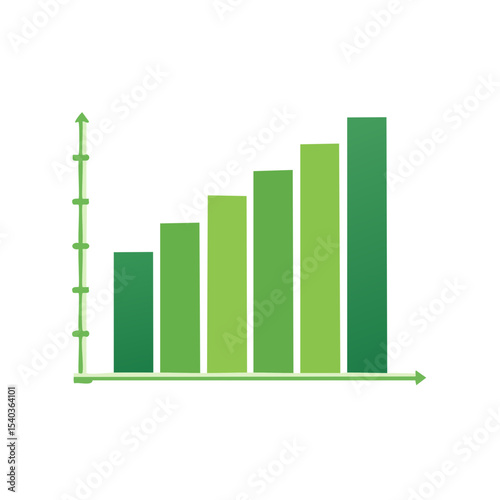 Animated Green Bar Graph Displaying Growth and Rising Value with Arrow Indicators