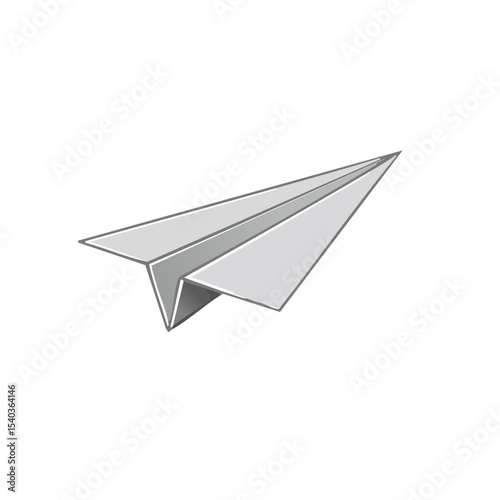 Paper airplane flying on black background Origami paper plane minimal concept travel and freedom idea White papercraft airplane illustration