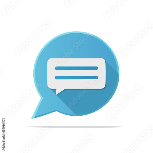 Communication bubble icon vector graphic for messaging app or service concept in digital design or social networking online