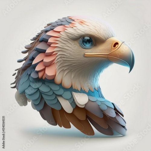 Firefly eagle icon logo for design and illustration of the animal with isolated white background