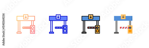 Toll Road icon set multiple style collection