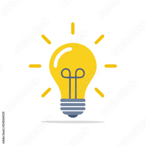 Bright Yellow Lightbulb Symbolizing Innovation Creativity and Ideas Against Black Background