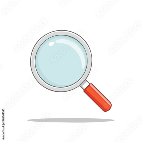 Magnifying Glass with Red Handle for Investigation and Research on Black Background