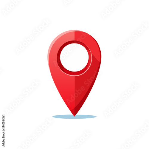 Red map pointer flat design location marker for maps navigation route destination GPS geo positioning positioning system pin