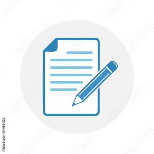 Paper with lines and pencil, symbolizing writing, editing, documentation, or note taking.