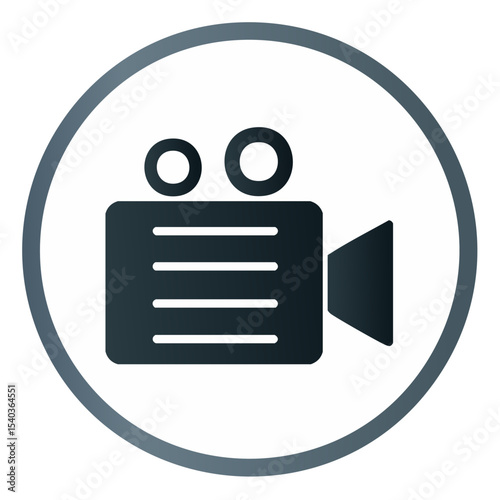 Vintage Film Camera Icon Representing Cinema Production and Filmmaking Industry