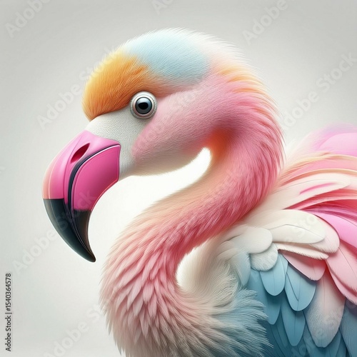 Flamingo icon logo for design and illustration of the animal with isolated white background