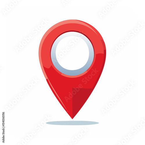 Red map pointer icon for location signage or navigation featuring a modern design for a website app interface and mobile platform
