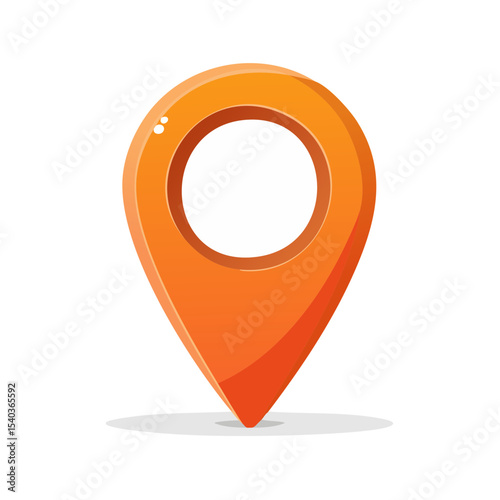 Orange Location Pointer Illustration Indicating Destination or Navigation on Map Online Search Tool and Precise Position Icon Isolated on Black