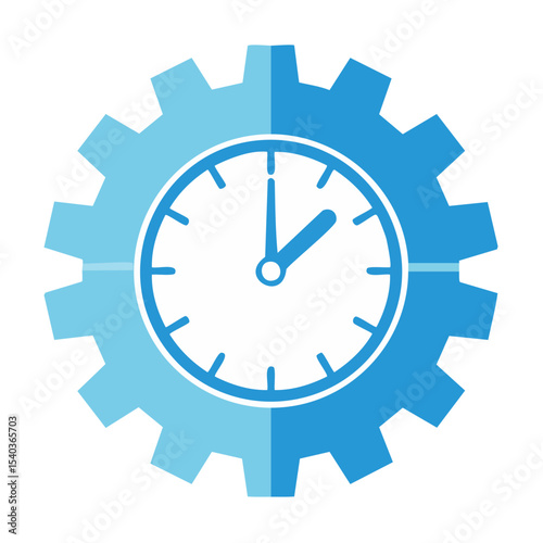 Clock Inside Gear Mechanism Indicating Time Management Efficiency and Productivity