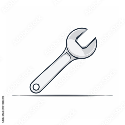 Spanner Tool Vector Illustration for Repair and Construction Use