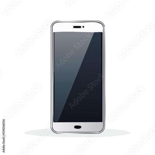 Mobile device illustration showcasing a modern smartphone with blank screen on a black background Communication technology