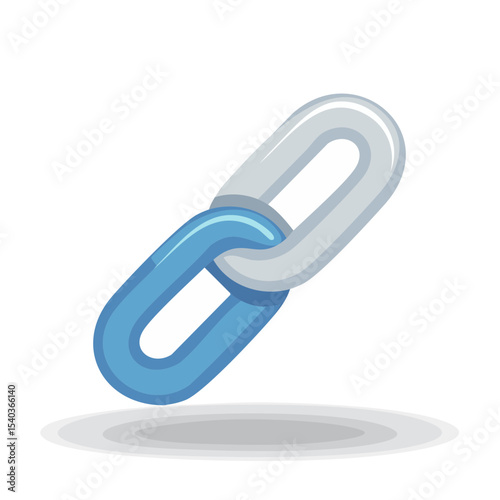 Stylized Chain Link Connection for Security Partnership and Network Concepts on Black Isolated Element