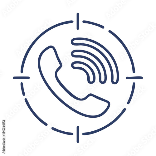 Focus on Communications Target Cell Phone Call Connection Signal Illustration