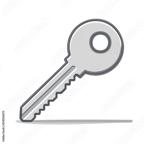 Shiny Metallic Key Icon Security Safety Access Lock Illustration Unlock Solution
