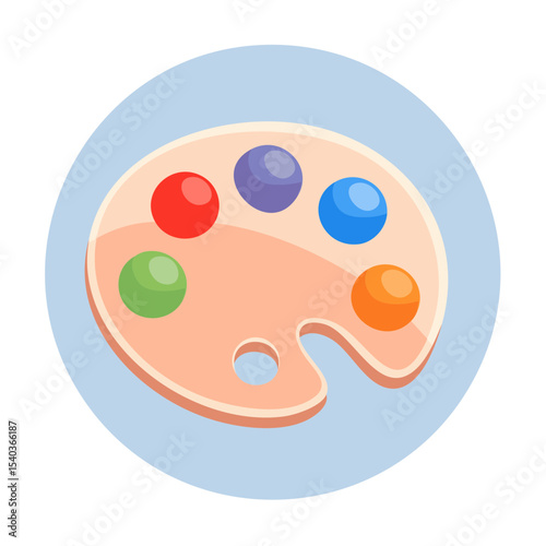 Artist's palette with colorful paints vector illustration art supplies painting design for creative education and artistic projects