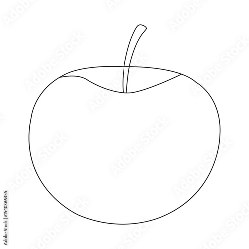 Simple Apple Outline Vector | Black and White Apple Clipart for Coloring, Design & Education