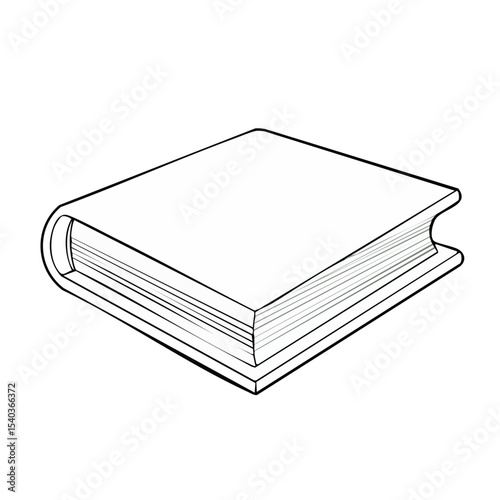 White book with pages lying flat illustration on black background ideal for back to school or education