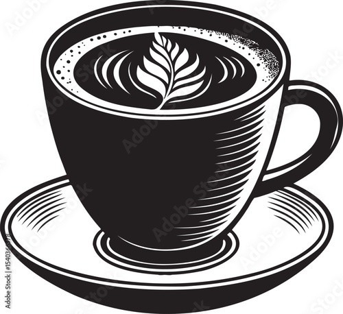 A cup of latte art coffee drink