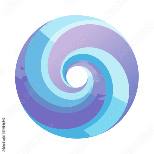 Abstract Circular Swirl with Blue and Purple Gradient Tones on a Black Background