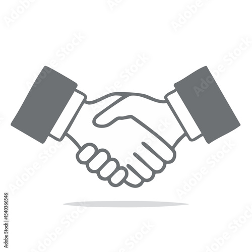Handshake Icon Illustration for Business Agreement Partnership Collaboration Negotiation Success Corporate Deal Minimalist Vector Design