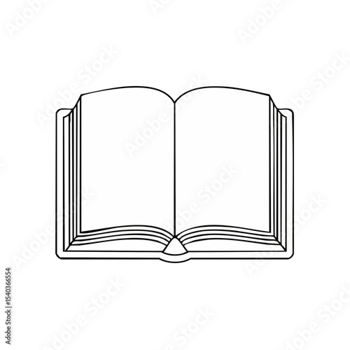 Open Book Illustration with Blank Pages, Black Background for Education or Reading Concept