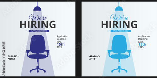 Creative we are hiring job vacancy social media post or Social Media Banner design template, We are hiring job vacancy square web banner layout