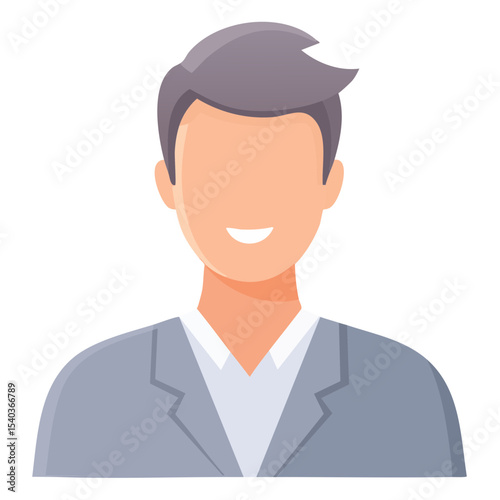 Faceless Man in Suit Vector Illustration Concept Professional Employee Business Avatar Elegant Gray Hairstyle Presentation