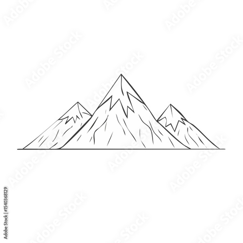 Minimalist Mountain Peaks Landscape Art Nature Adventure Background Snowy Crests Scenic Graphic Design